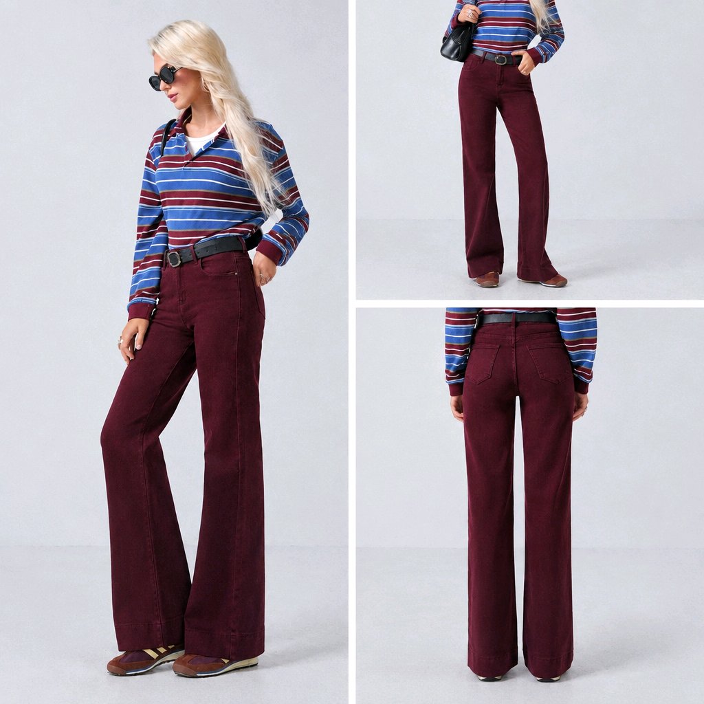 Burgundy jeans
