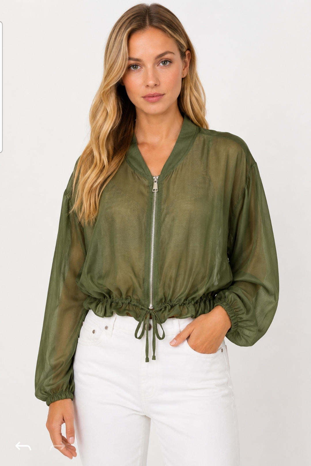 Zip-up tencel jacket