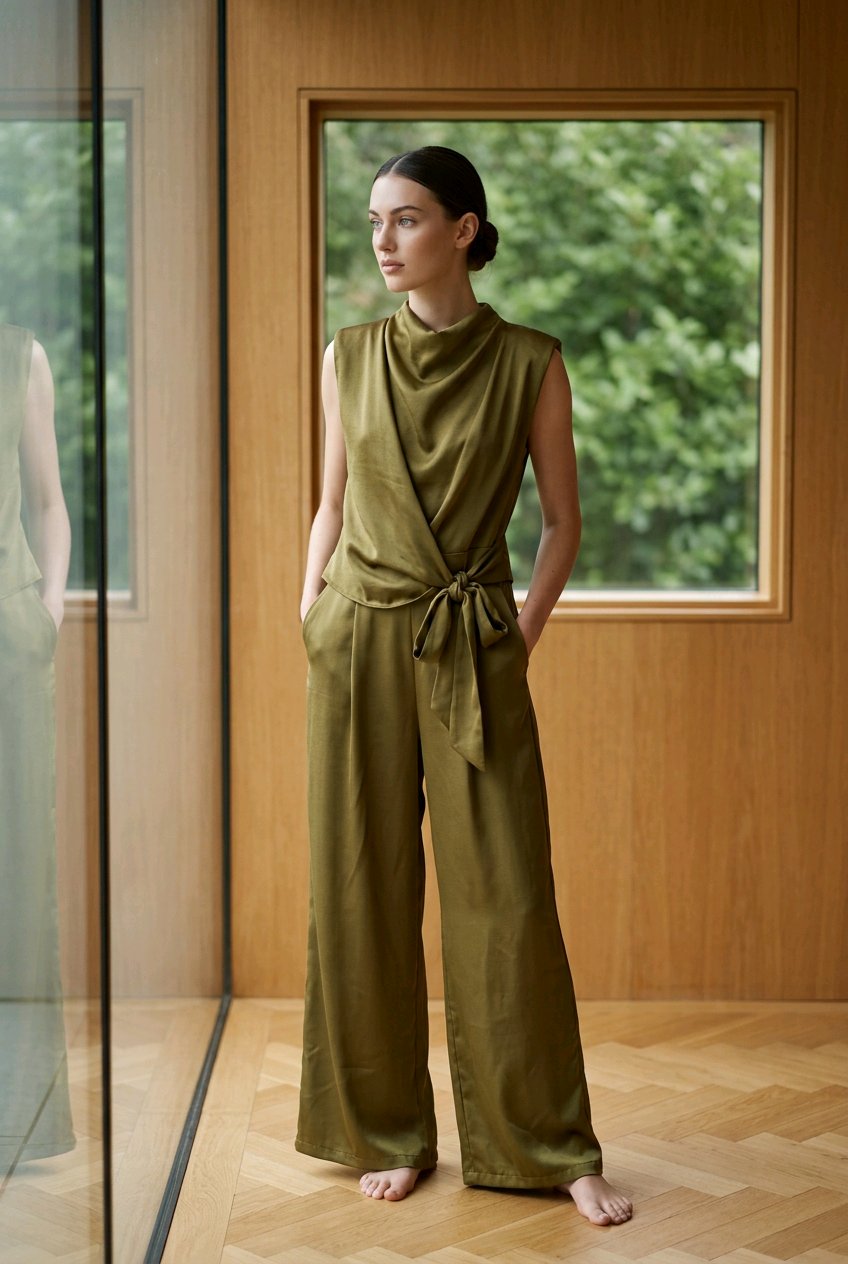 Sleeveless highneck with bow detail